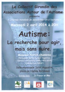 2 avril 2014 Autisme Bordeaux